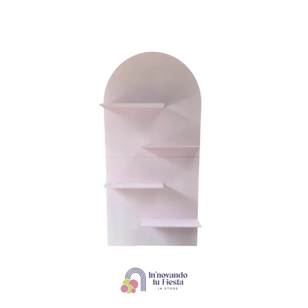 Panel Decorativo con Estantes y Copete Curvo